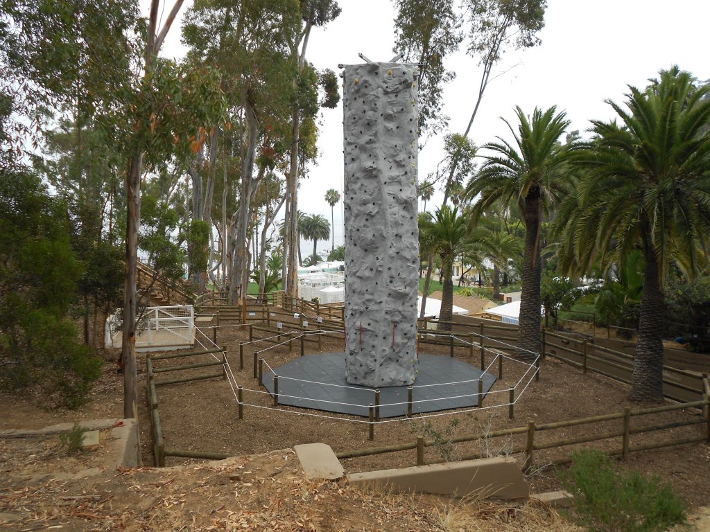 Free standing climbing tower outdoors