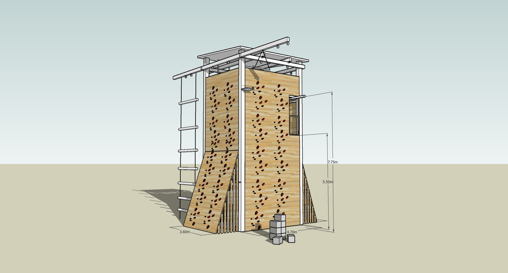 Rock Climbing Wall and Abseiling Activity Tower