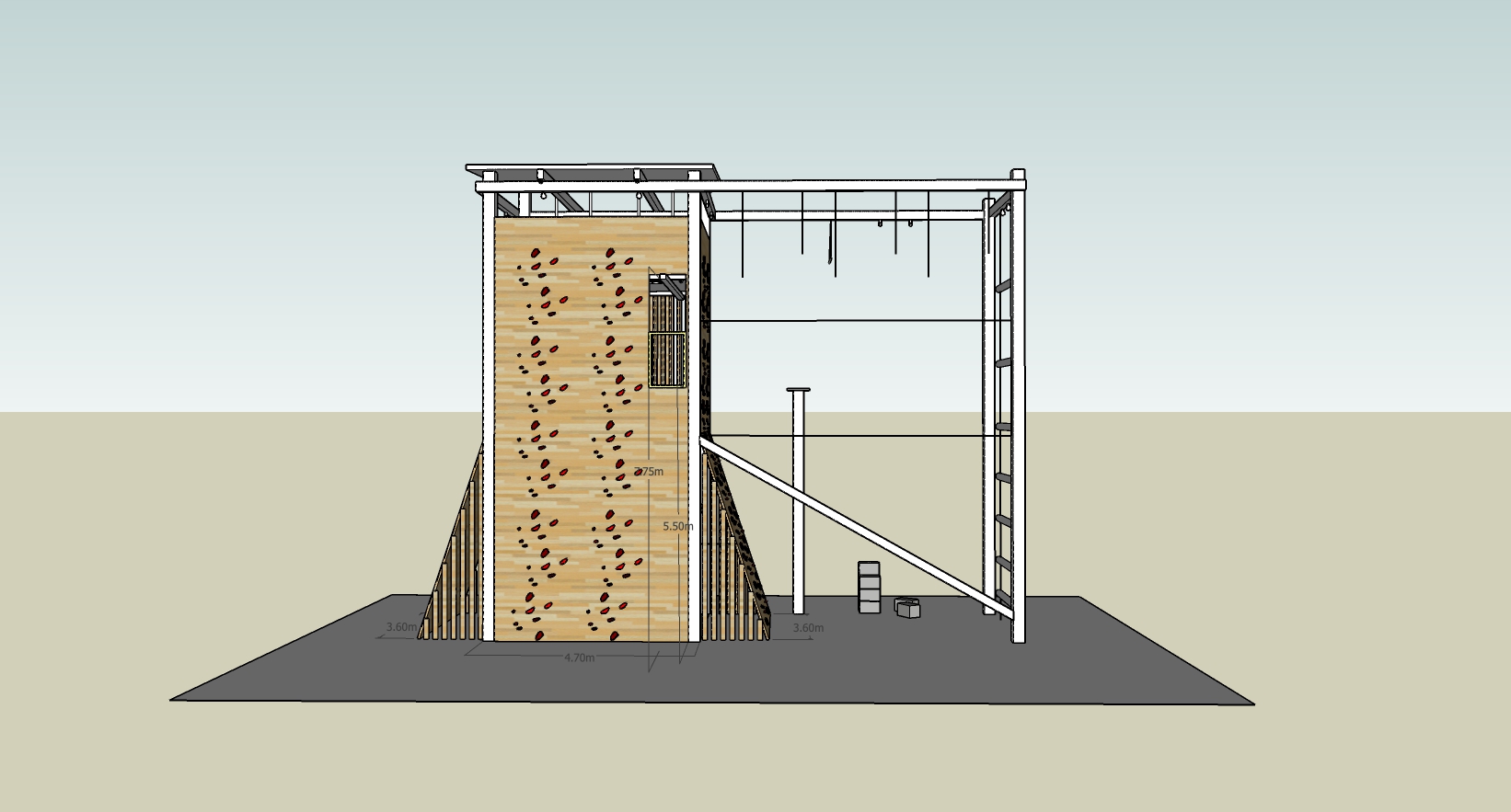 Rock Climbing Tower with Activity Stations