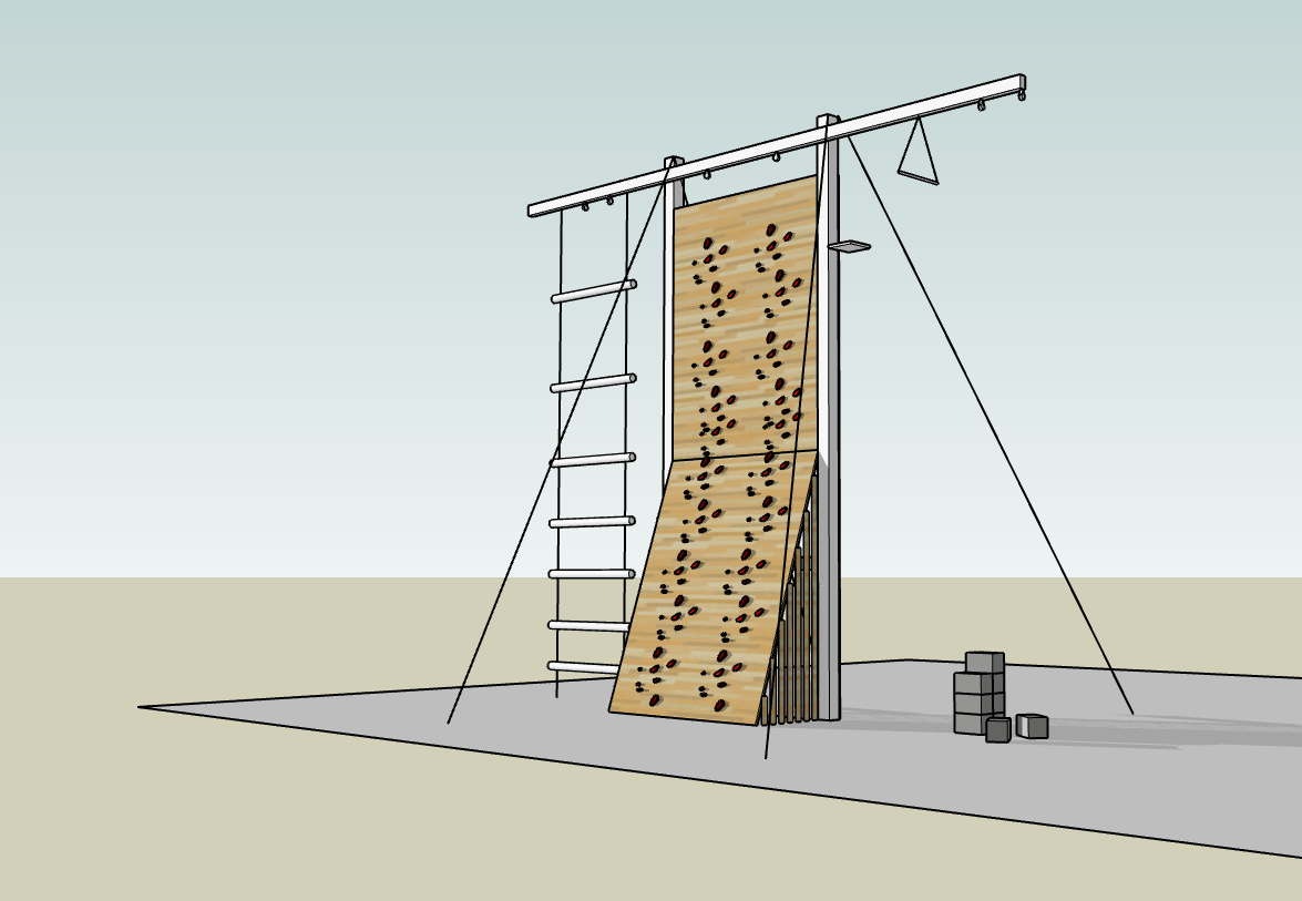 Free-standing Outdoor Rock Climbing Wall