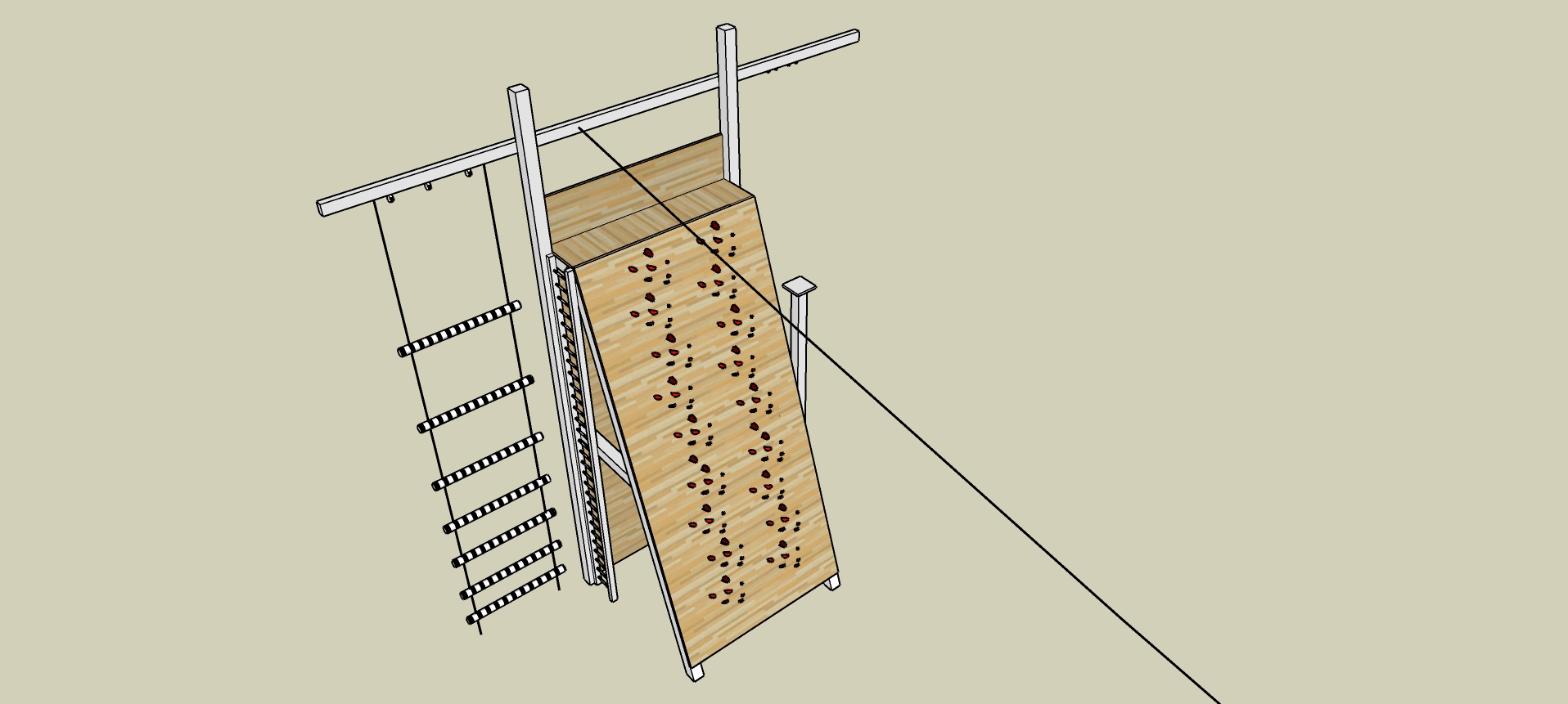 Outdoor Timber framed Rock Climbing Wall