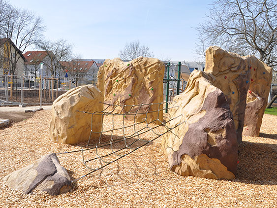 Outdoor playground climbing structures