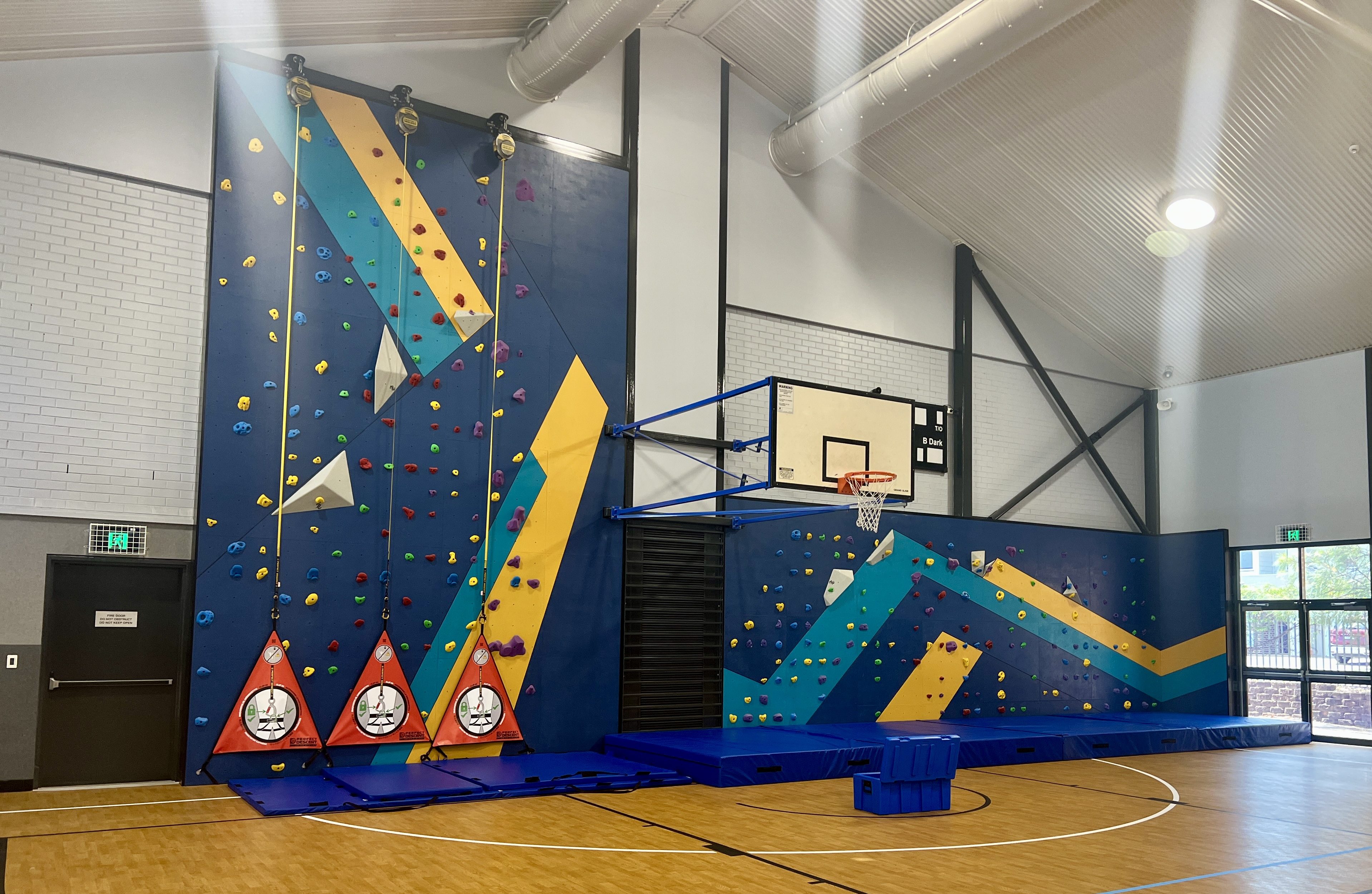 school rock climbing wall